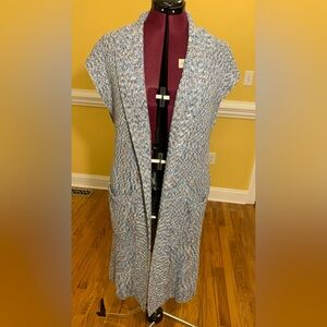 CAbi Blue and White Knit Sweater